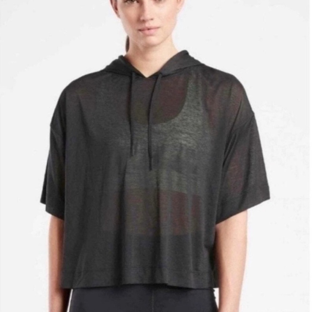 Athleta Vapor Short Sleeve Mesh Active Hoodie
